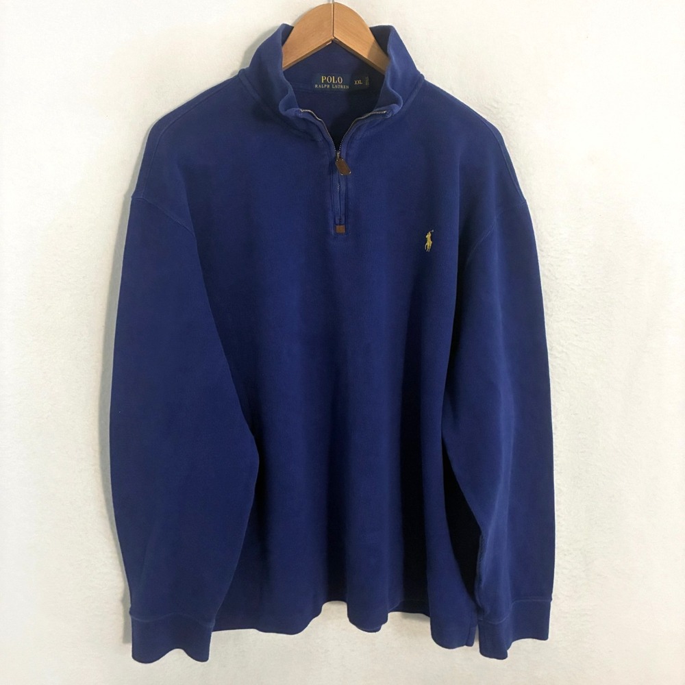 Polo Ralph Lauren 1/4 Zip Sweater Mens XXL Mock Neck Golf Preppy Ivy Pullover